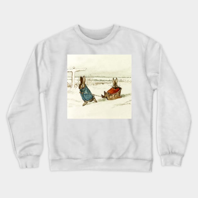 “Bunny Sleigh Ride” by Beatrix Potter Crewneck Sweatshirt by PatricianneK